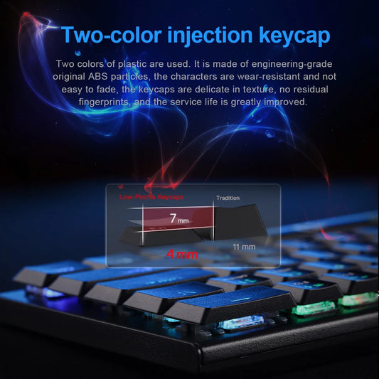REDRAGON Horus K618 RGB | Teclado Mecánico Gamer Inalámbrico 3 en 1 (Bluetooth 5.0 / USB 2.4 G / Cable USB-C)