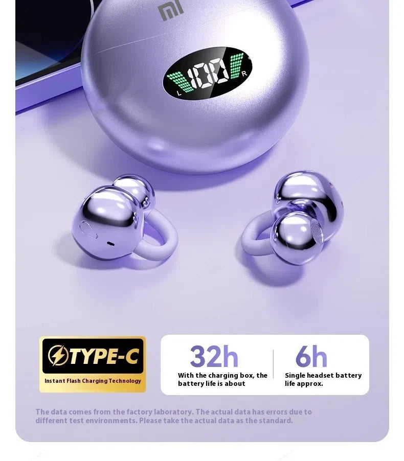 Xiaomi Wireless Bluetooth Q71 Clip-on Earphones High Sound Quality Earbuds Led Display Headphones Music Sports Headset