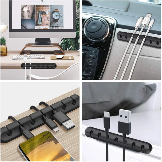 OLAF Cable Organizer de Silicona | Soporte de Escritorio para Cables USB, Type-C, Auriculares y Mouse