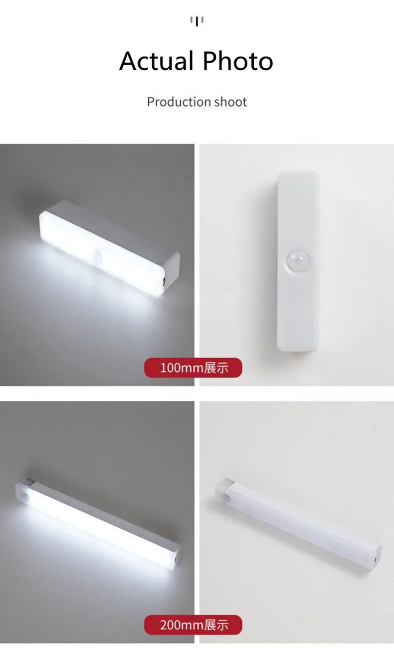 Luz LED de Gabinete con Sensor de Movimiento – Tema Fantasía, Recargable USB