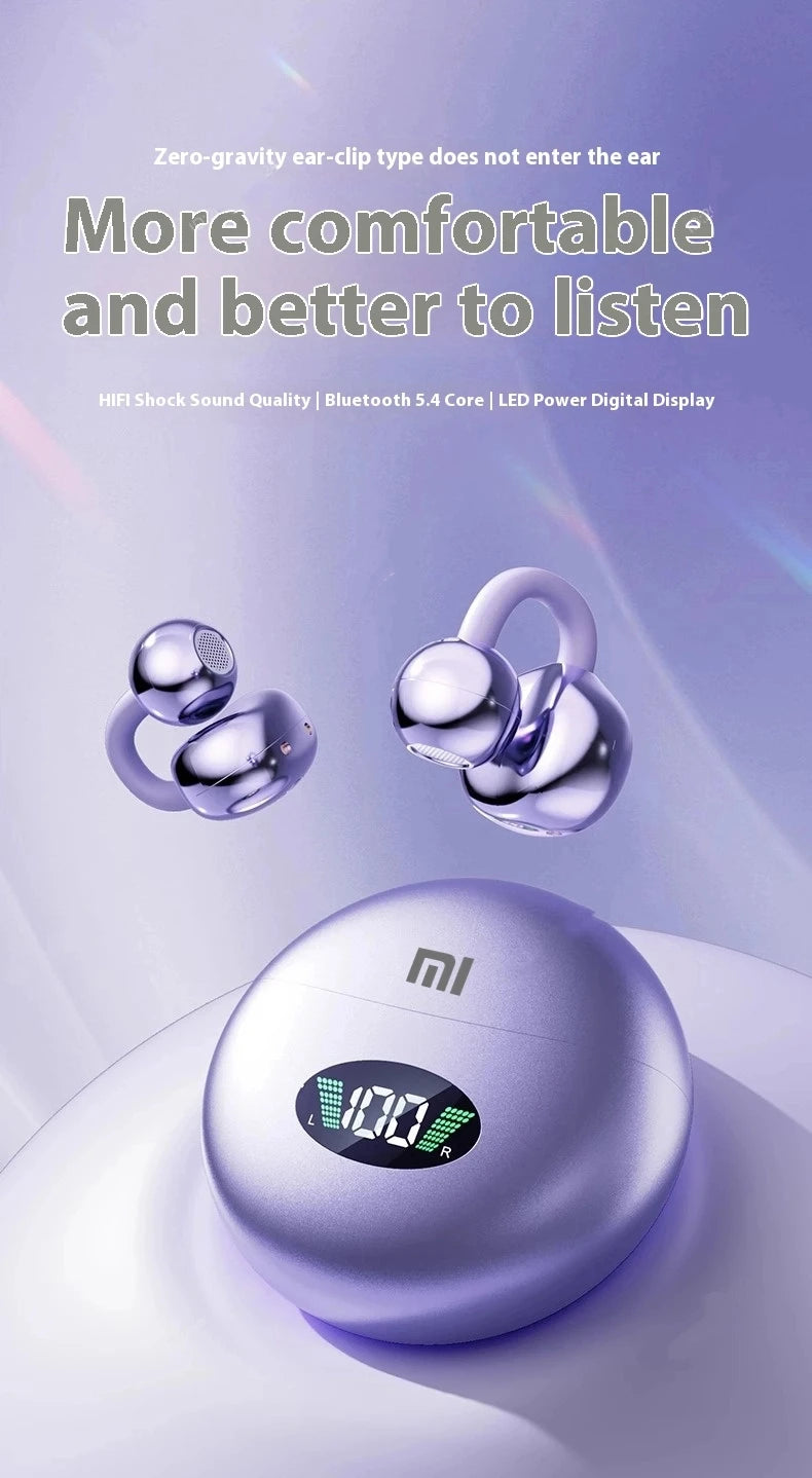 Xiaomi Wireless Bluetooth Q71 Clip-on Earphones High Sound Quality Earbuds Led Display Headphones Music Sports Headset