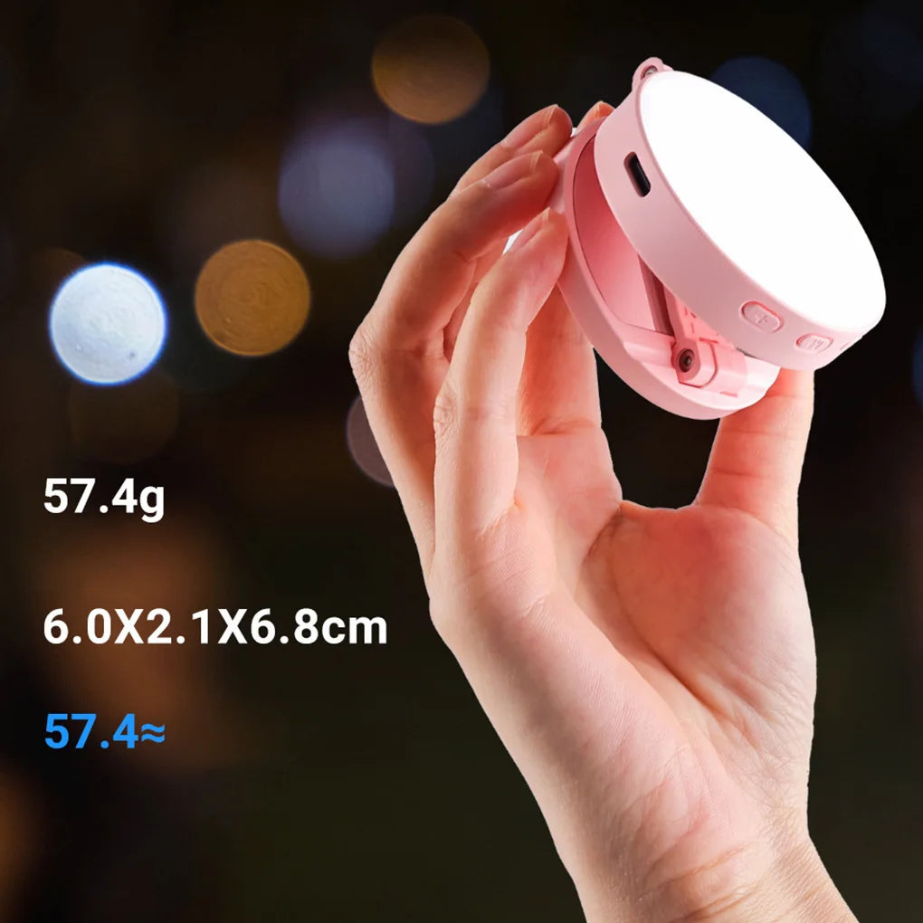 Portable Magnetic Selfie Light For iPhone,CRI95 700lx/0.3m Folding LED Phone Fill Ring Lighting For Live Vlog Video Recording