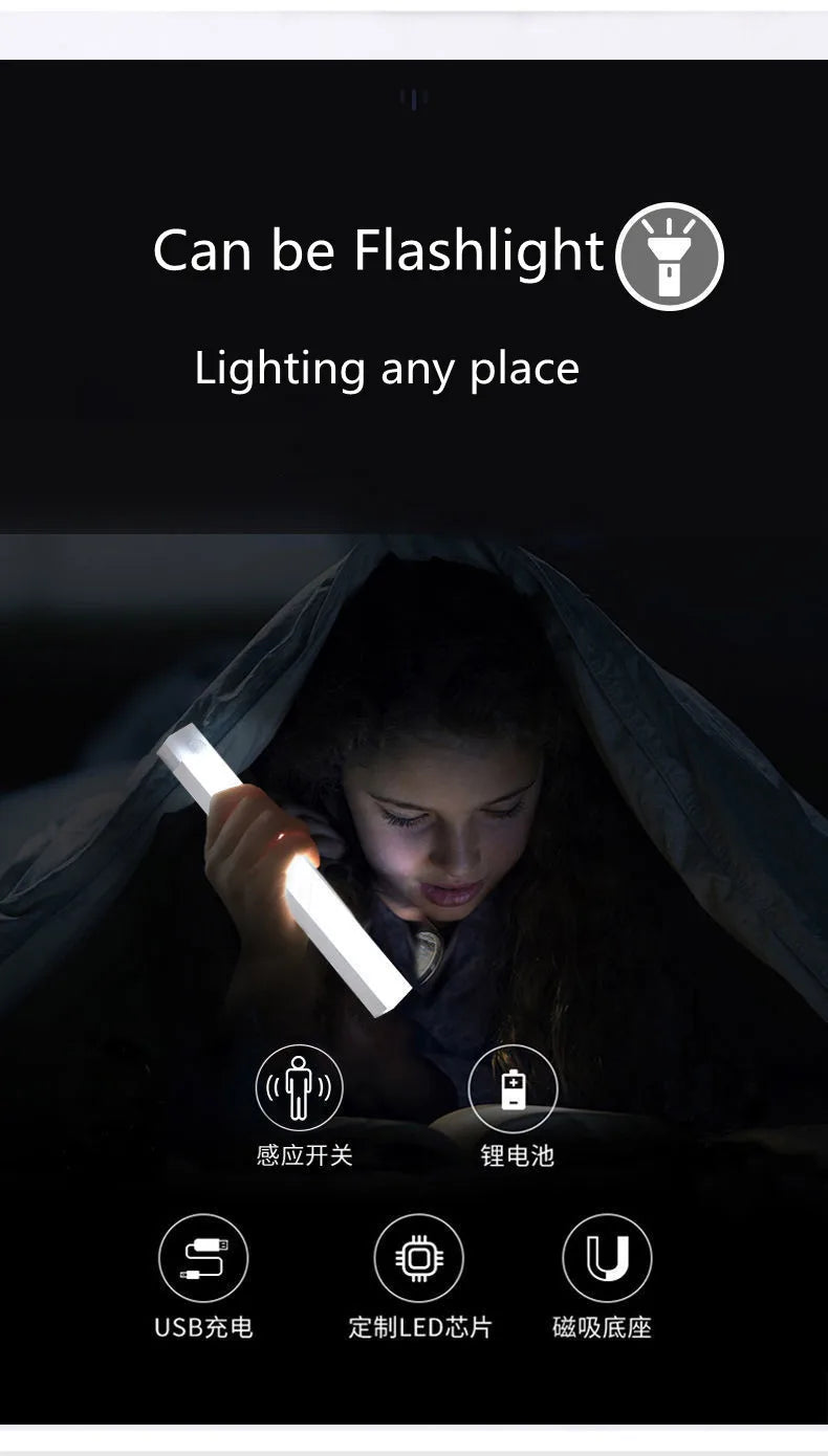 Luz LED de Gabinete con Sensor de Movimiento – Tema Fantasía, Recargable USB