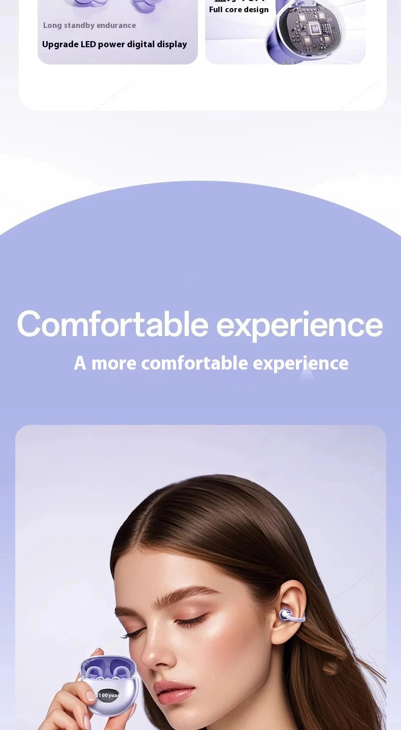 Xiaomi Wireless Bluetooth Q71 Clip-on Earphones High Sound Quality Earbuds Led Display Headphones Music Sports Headset